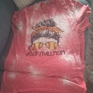 Gildan Red Softball Mom Tee - Short Sleeve